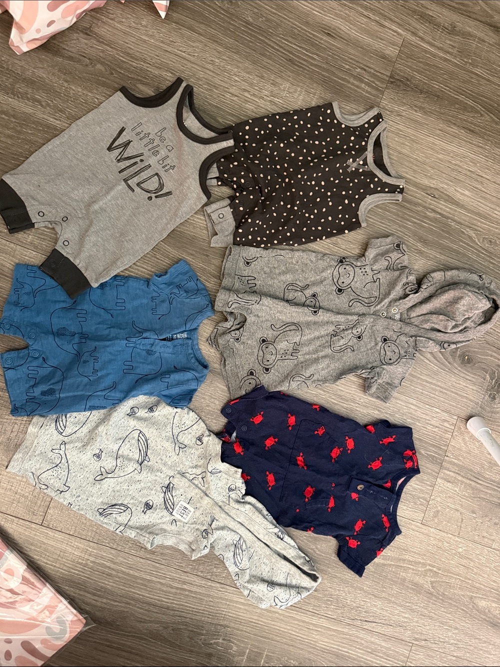 Grey 'Let's Be Little & Wild' Baby One-Piece